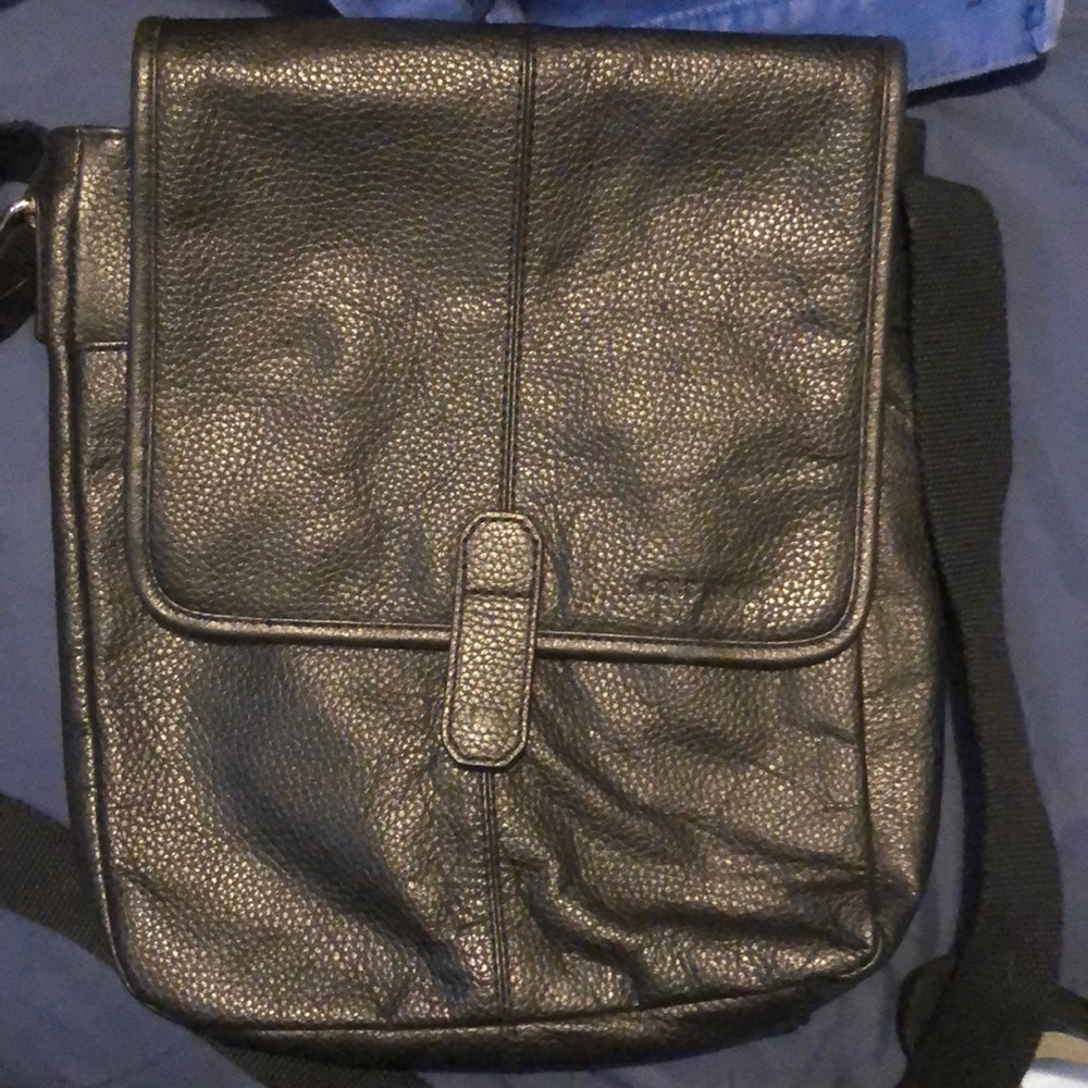 Cole Haan Men satchel navy blue leather